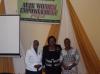 Sisters Benedette Okure and Eucharia Madueke with a presenter at the Abuja workshop
